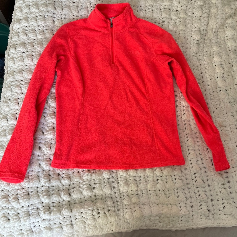 The North Face Bright Orange 3/4 Zip Pullover Fleece